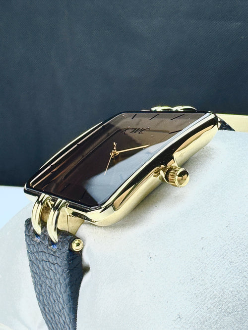 K-204 Leather Strap | Men’s Minimalist Square Edition Golden Case
